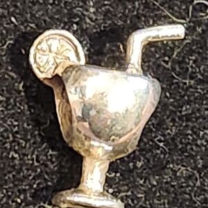Sterling Silver Martini Cocktail Bead Charm PGDA 925